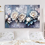 Canvas Schilderijen Groep witte bloemen