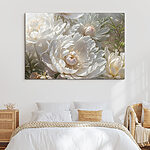 Canvas Schilderijen Groep witte bloemen