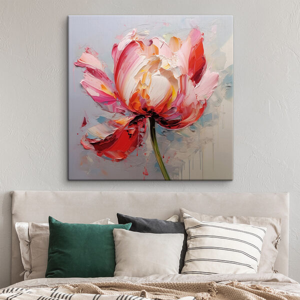 Schilderij van een bloem Canvas Schilderijen Schilderij van een bloem