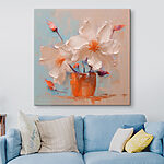 Canvas Schilderijen Schilderij van bloemen in een vaas