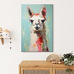 Canvas Schilderijen Schilderij van een lama
