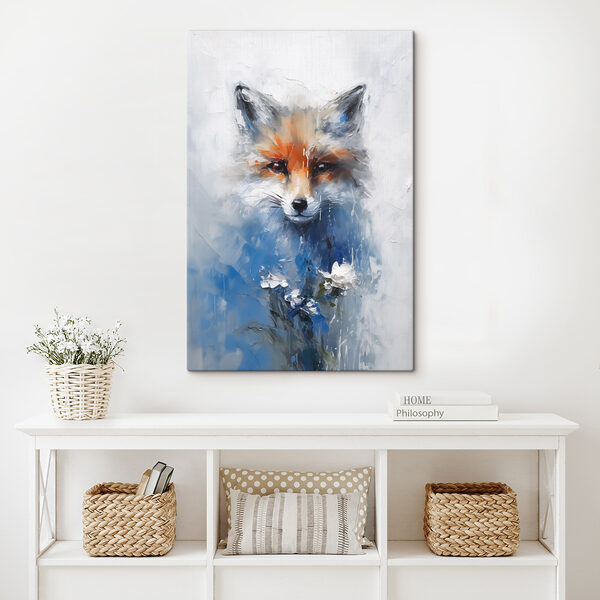 Schilderij van een vos Canvas Schilderijen Schilderij van een vos