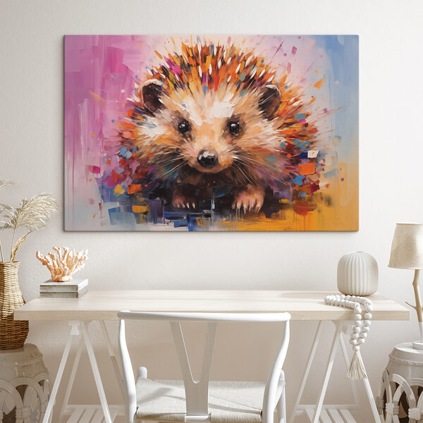 Schilderij van een egel Canvas Schilderijen Schilderij van een egel