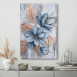 Canvas Schilderijen Schilderij van bloemen en bladeren