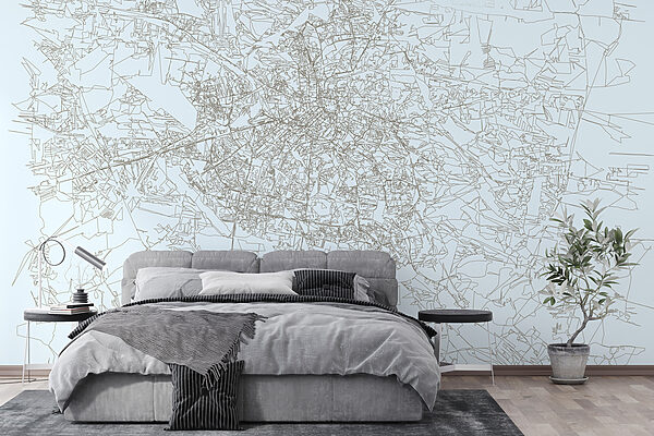 Fotobehang Kaart van een stad