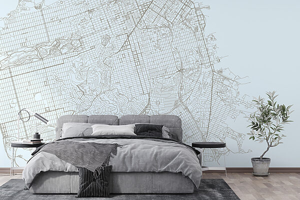 Fotobehang Kaart van een stad