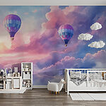 Fotobehang Hete luchtballonnen in de lucht