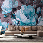 Fotobehang Seren bloemen wandtapijt onthuld