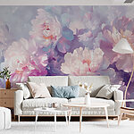 Fotobehang Groep bloemen op witte achtergrond