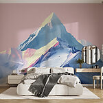 Fotobehang Berg met sneeuw op de top