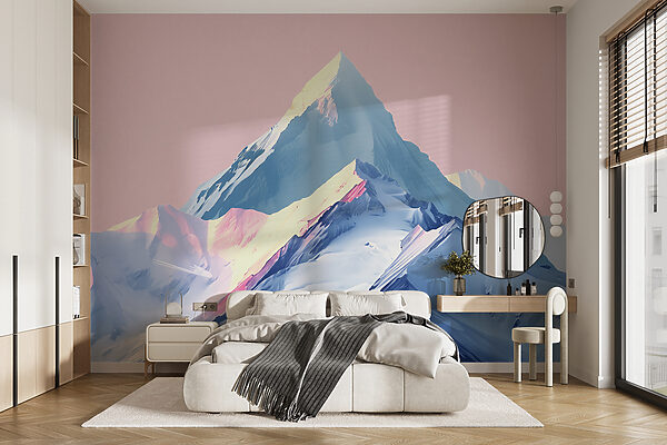 Berg met sneeuw op de top Fotobehang Berg met sneeuw op de top
