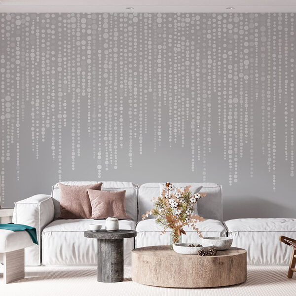 Grijze en witte achtergrond met stippen Fotobehang Grijze en witte achtergrond met stippen