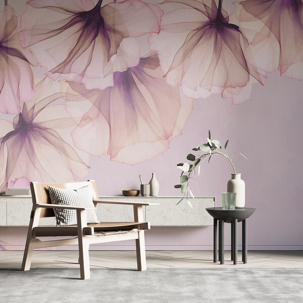 Etherische Pastel Bloemendans Fotobehang Etherische Pastel Bloemendans