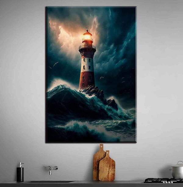 Canvas prints Lighthouse in the ocean Canvas Schilderijen Canvas prints Lighthouse in the ocean