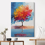 Canvas Schilderijen Canvas prints Painting of a colorful tree