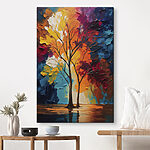 Canvas Schilderijen Canvas prints Painting of trees with colorful leaves