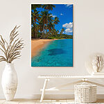 Canvas Schilderijen Canvas prints Beach with palm trees and blue water