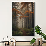Canvas Schilderijen Canvas prints Forest with trees and fog