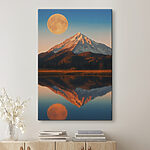 Canvas Schilderijen Canvas prints Mountain with a moon in the sky
