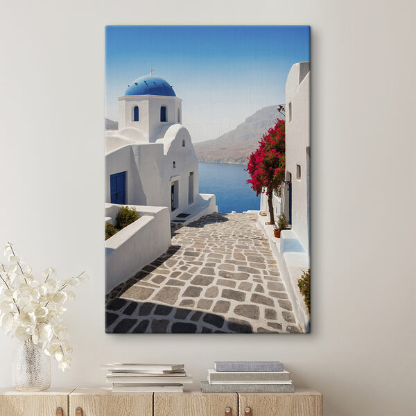 Canvas prints White buildings with a blue dome and a blue roof Canvas Schilderijen Canvas prints White buildings with a blue dome and a blue roof