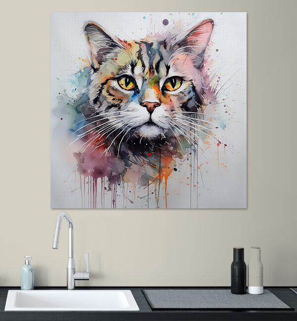 Schilderij van een kat Canvas Schilderijen Schilderij van een kat