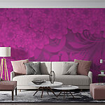 Fotobehang Paarse en roze bloemenachtergrond