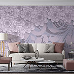 Fotobehang Elegant lavendel bloemenpatroon