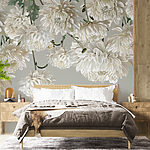 Fotobehang Groep witte bloemen