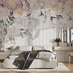 Fotobehang Groep bloemen op witte achtergrond