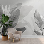 Fotobehang Elegante monochrome botanische illustratie