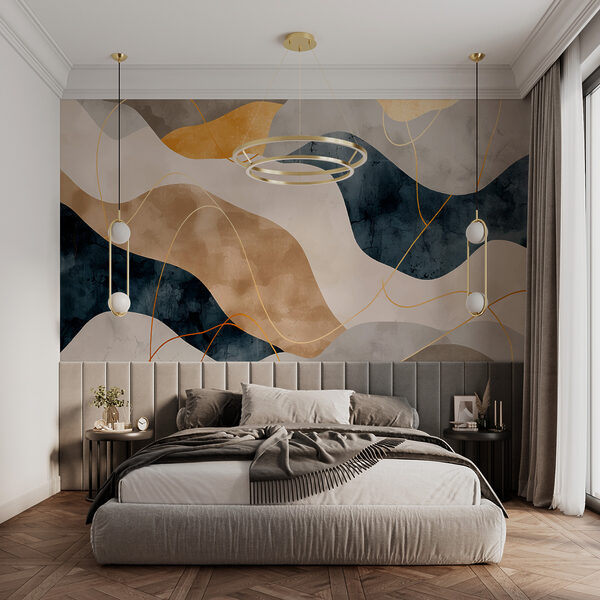 Elegante golven van abstracte kunst Fotobehang Elegante golven van abstracte kunst