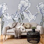 Fotobehang Groep witte bloemen