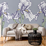 Fotobehang Groep witte bloemen