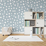 Fotobehang Blauw en wit stippenpatroon