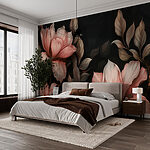 Fotobehang Elegante bloemen in sterk contrast