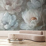 Fotobehang Elegante dans van monochrome bloemen
