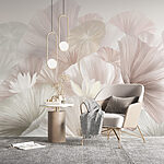 Fotobehang Groep witte en roze bloemen