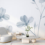 Fotobehang Etherische bloemen in serene tinten