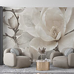 Fotobehang Elegante magnolia's in gedekte tinten