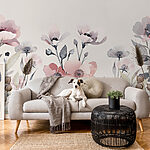 Fotobehang Elegante bloemen aquarel harmonie
