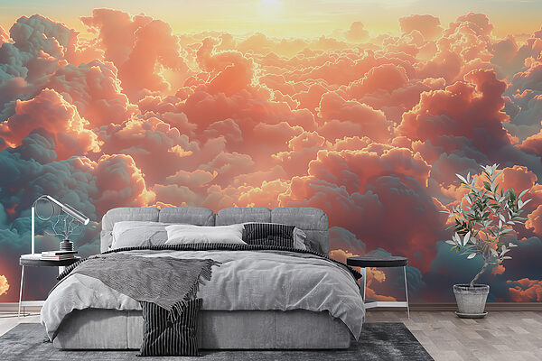 Grote groep wolken Fotobehang Grote groep wolken