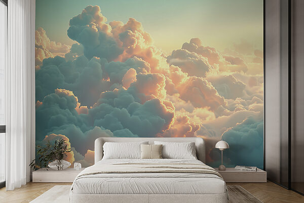Grote groep wolken Fotobehang Grote groep wolken