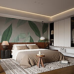 Fotobehang Patroon van groene bladeren