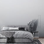 Fotobehang Dok in de mist