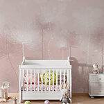 Fotobehang Elegante bloemen die dansen in blush.