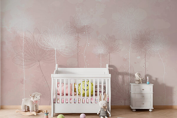 Fotobehang Elegante bloemen die dansen in blush (Artikelnummer: w01645v3) Fotobehang Fotobehang Elegante bloemen die dansen in blush (Artikelnummer: w01645v3)