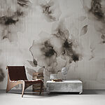 Fotobehang Abstracte bloemendans in monochroom