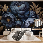 Fotobehang Groep blauwe bloemen