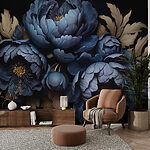Fotobehang Groep blauwe bloemen