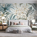 Fotobehang Bloeiende elegantie in pasteltinten